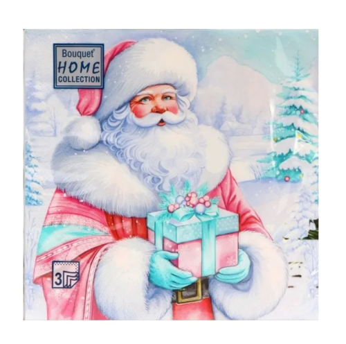 BOUQUET Home сollection салфетка столовые нг Дедушка Мороз 3сл. 20шт